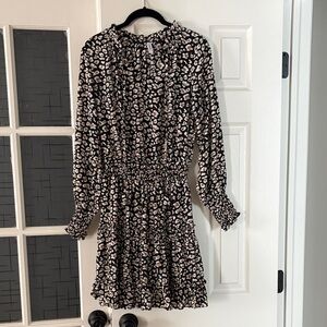 Stylish Black and White Leopard Print Dress